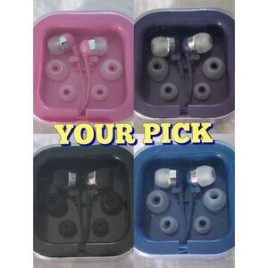 Billboards Wired Earbuds w/Replacement Silicone Sizing - BLUE BLACK PINK PURPLE
